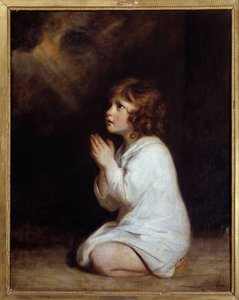Den lille Samuel i bønn Maleri av Joshua Reynolds (1723-1792) 1777 Søn. 0,89x0,7 m Montpellier musee Fabre - Spedbarnet Samuel ber. Maleri av Joshua Reynolds (1723-1792)