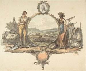 Design for en frontispice, ca. 1793. av Josiah Boydell