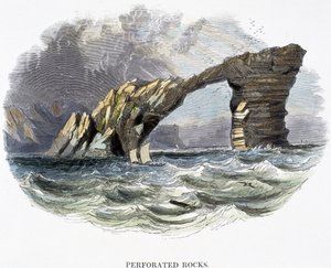 Perforerte bergarter, fra Phenomena of Nature, 1849 av Josiah Wood Whymper