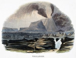 Vulkaner, fra Phenomena of Nature, 1849 av Josiah Wood Whymper