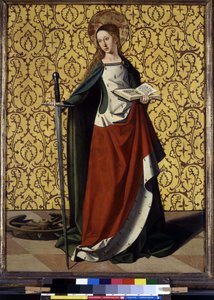 Baksiden av altertavlen: St. Katarina av Alexandria
