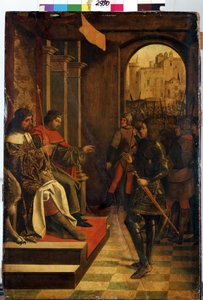 ""Sankt Sebastien før keiseren Diokletian og Maximian"" (Sankt Sebastien før keiserne Diokletian og Maximian). De romerske keiserne Diocletian (Gaius Aurelius Valerius Diocletianus, 245-316) og Maximian Hercules (Marcus Aurelius Valerius Maxim