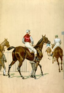 Hester og jockeyer, 1900-tallet (illustrasjon)