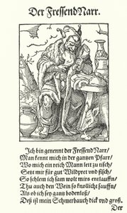 The Gluttonous Fool (gravering) av Jost (after) Amman