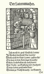 The Lantern Maker (gravering) av Jost (after) Amman