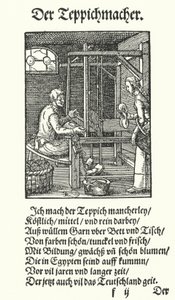 The Tapestry Weaver (gravering) av Jost (after) Amman
