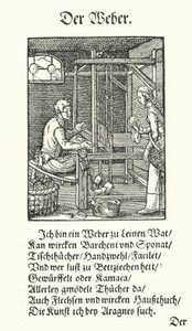 The Weaver (gravering) av Jost (after) Amman