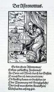 En astronom med et vers av Hans Sachs, pub. Frankfurt 1568 av Jost Amman