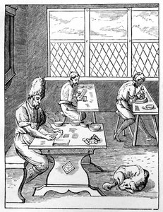 Nåle- og nålemaker, c1559-1591 av Jost Amman