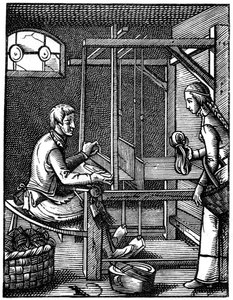 The Weaver, 1500-tallet, 1870. av Jost Amman