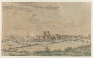 Utsikt over Scherpenheuvel, Flamsk-Brabant av Josua de Grave (attributed to)