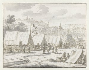 Utsikt over et leir av Army of Willem III nær Lembeek, Flamsk-Brabant