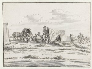 Utsikt over et leir av Army of Willem III nær Leuven av Josua de Grave