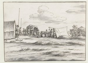 Utsikt over et leir av Army of Willem III nær Leuven