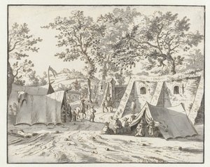 Utsikt over et leir av Army of Willem III nær Leuven av Josua de Grave
