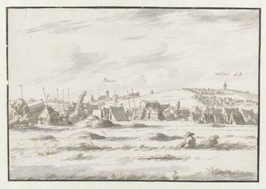 Utsikt over et leir av Army of Willem III nær Leuven