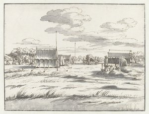 Utsikt over et leir av Army of Willem III nær Leuven av Josua de Grave