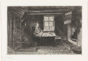 Interiør med mor og barn
