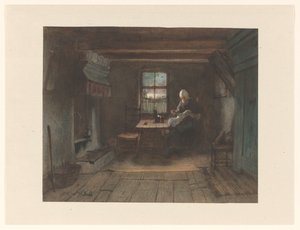 Farmhousebinnen av Jozef Israëls