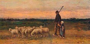 Flokkens retur, c1899 av Jozef Israëls