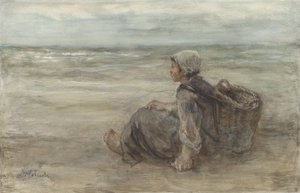 Fiskerjente på stranden