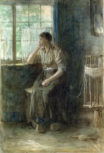 Kvinne ved vinduet (wc på papp) av Jozef Israëls
