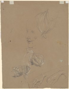 Studier av en kvinne og hennes kjole [verso] av Jr. Enoch Wood Perry