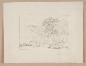 Hester ved en innsjø