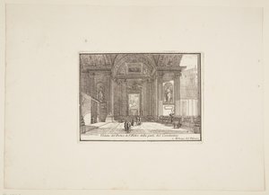 Utsikt over Portico of S. Pietro fra Constantino-siden. 1. Vatikanpalasset av Jérôme Charles Bellicard