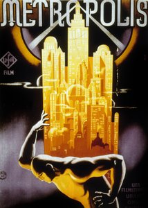 Plakat for den ungarske utgivelsen av Metropolis, regissert av Fritz Lang, 1927