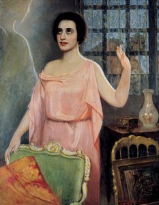 Portrett av Margarita Xirgu (1888-1969), i "la Xirgu en cristalline", av Quinteros-brødrene (olje på lerret) av Juan Antonio Benlliure y Gil