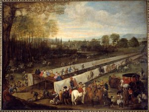 La chasse de tabladillo a Aranjuez Maleri av Juan Bautista del Mazo (1612-1667) 1600-tallet Madrid, Musee du Prado av Juan Bautista Martinez del (attr. to) Mazo