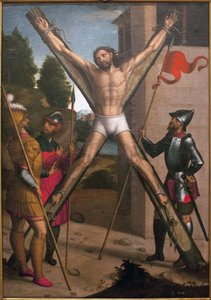 Martyren til Saint Andre. Maleri av Juan Correa de Vivar (ca. 1510-1566), olje på tre