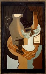 Broc og kompotter. Maleri av Juan Gris (1887-1927) av Juan Gris