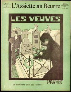 Omslag av "" L'Plate au beurre"", nummer 450, satirisk i farger av Juan Gris