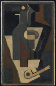 Stilleben med rør, 1918 av Juan Gris