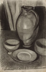 Stilleben med kanne; Nature morte a la cruche, 1910 av Juan Gris