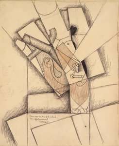 The Smoker, 1913 (kull, fargestift og vask på papir)