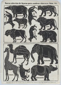 Ark 10 med figurer for kinesiske skyggedukker, 1859.