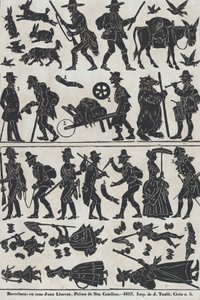 Ark 2 med figurer for kinesiske skyggedukker, 1859.
