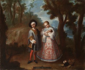 IX. Fra Spaniard and Albino, Return Backwards (IX. De español y albina, torna atrás), ca. 1760 av Juan Patricio Morlete Ruiz