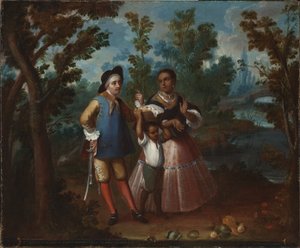 X. Fra Spaniard and Return Backwards, Hold Yourself Suspended in Mid Air (X. De español y torna atrás, tente en el aire), ca. 1760 av Juan Patricio Morlete Ruiz