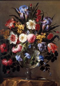 Blomsterbukett. Maleri av Juan De Arellano (1614-1676) Ec. Esp.