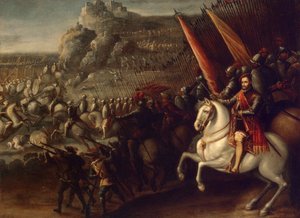""kampscene"" Maleri av Juan de la Corte (1597-1660) 1643 Dim 66,5x88 cm State Hermitage, Saint Petersburg
