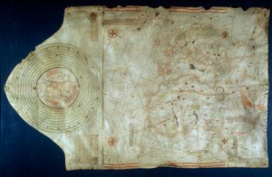 Sjøkart av Juan de la Cosa (1460-1510), kartograf-ledsager til navigatøren Christopher Columbus (1451-1506)