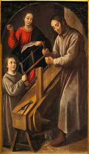 Nasarets verksted. Maleri av Juan del Castillo (ca. 1590-1658), olje på lerret, ca. 1634-1636. Museum of Fine Arts i Sevilla, Spania. av Juan del Castillo