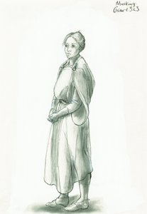 angelsaksisk kvinne, c5.-10. århundre, c1990-2010 av Judith Dobie
