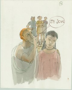 Marcus og Julia med håndverksmesteren og hans to arbeidere, 2003. av Judith Dobie