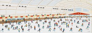 Skating på Richmond, 2009 (Gouache på papir) av Judy Joel