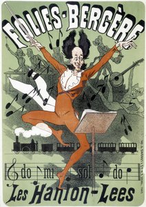 Dirigent, plakat for Les Hanion Lees på Folies Bergeres (gravering) av Jules (after) Cheret